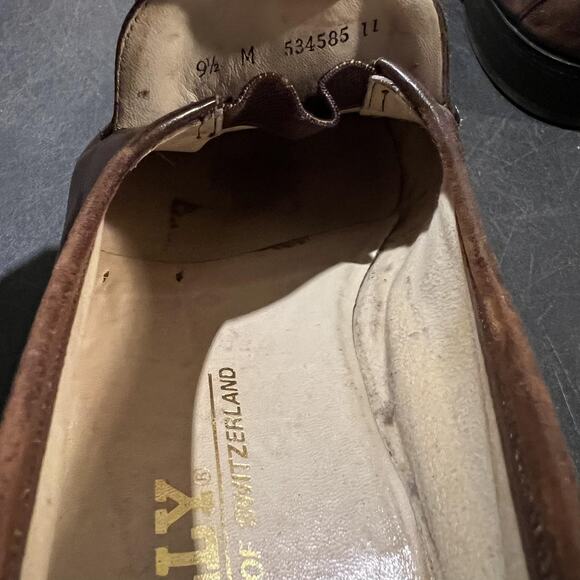 Bally Basel Dress Shoes Mens Size 9.5 M Brown Leather Slip On Made Switzerland main image 4